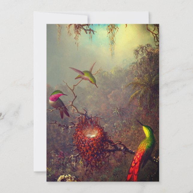 Save The Date Cattleya Orchidée et Trois Colibris Heade (Devant)