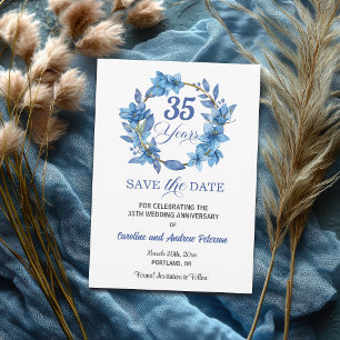 Save The Date Célébration de 35 ans de mariage avec cadre doré e