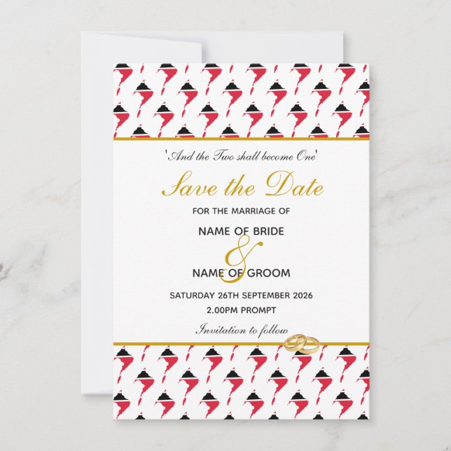 Save The Date Célébration de mariage événement spécial TRINIDAD  (Devant)