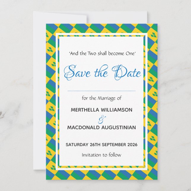 Save The Date Célébration de mariage sur mesure patriotique de S (Devant)