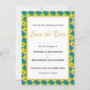 Save The Date Célébration De Mariage Traditionnelle De ST VINCEN