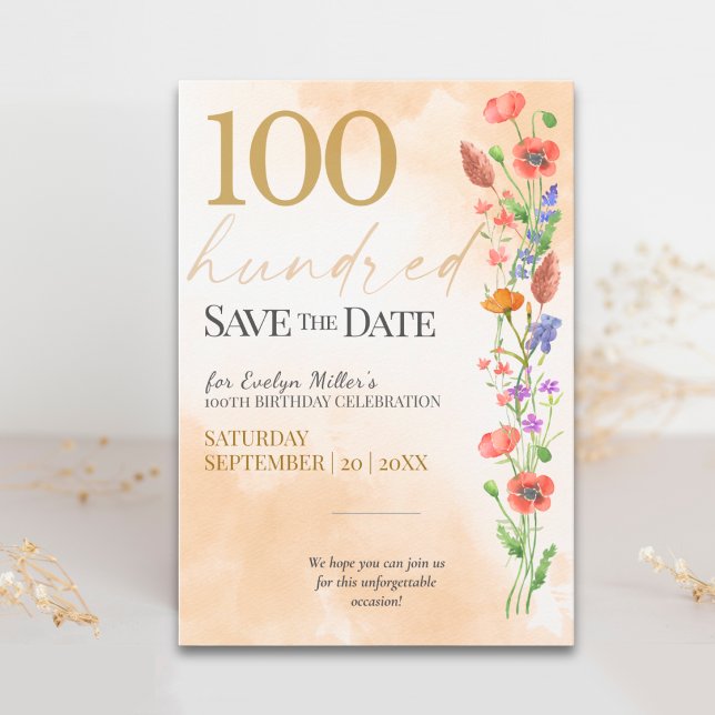 Save The Date Célébration des 100 ans de la Douce Fleur Sauvage (Créateur téléchargé)