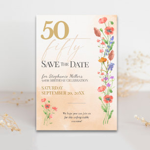 Save The Date Célébration des 50 ans de Soft Wildflower