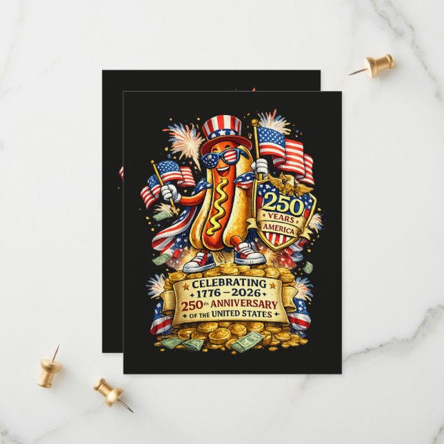 Save The Date Célébration du 250e anniversaire de l'indépendance (Devant/Arrière en situation)