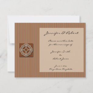 Save The Date Céltic Knot en crème et rouille Enregistrer la dat