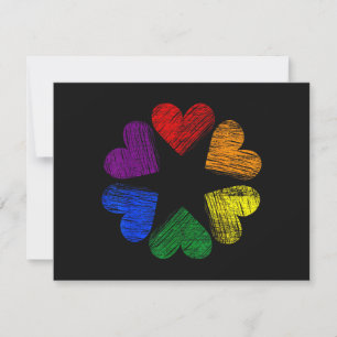 Save The Date Cercle arc-en-ciel de l'amour des cœurs Fierté gay