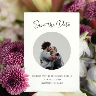 Save The Date Cercle de photo de mariage de couple de script min