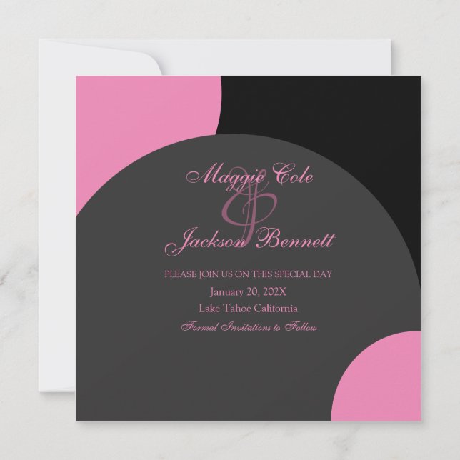 Save The Date Cercle moderne Enregistrer la date (Dos)