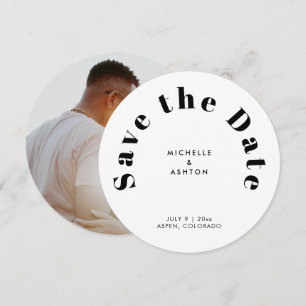 Save The Date Cercle rond de typographie moderne