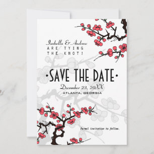 Save The Date Cerise Blossom Mariage oriental Enregistrer la dat