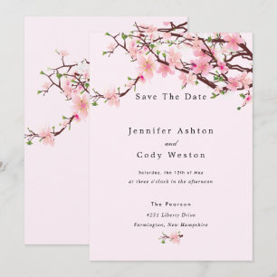 Save The Date Cerise Blossom Printemps Mariage Enregistrer La Da