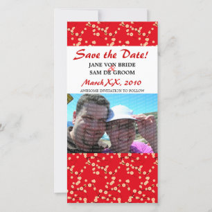 Save The Date Cerisiers Rouges et Blancs Sauvegarder la Date