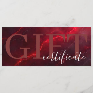 Save The Date Certificat Cadeau Luxueux Chic Sombre Rouge