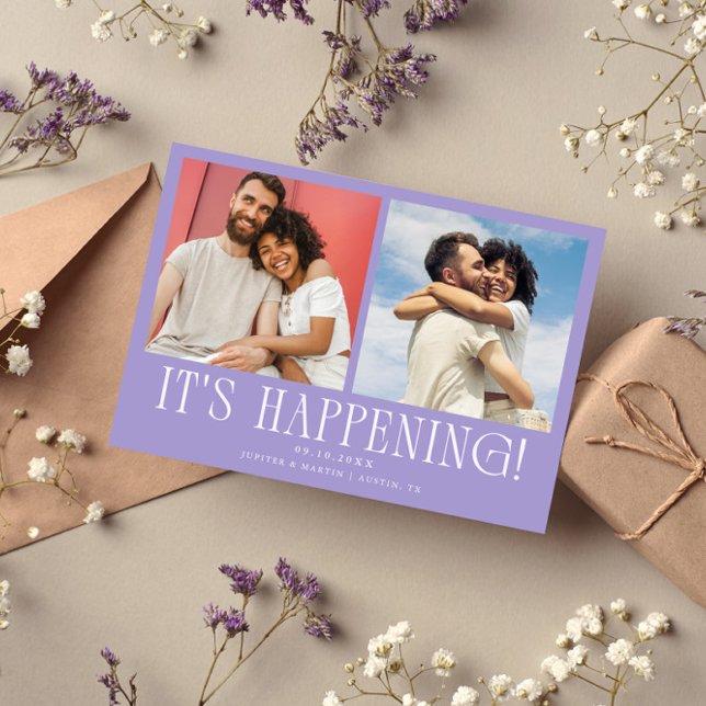 Save The Date C'est Arrivant 2-Photo Mariage Lilas (Créateur téléchargé)
