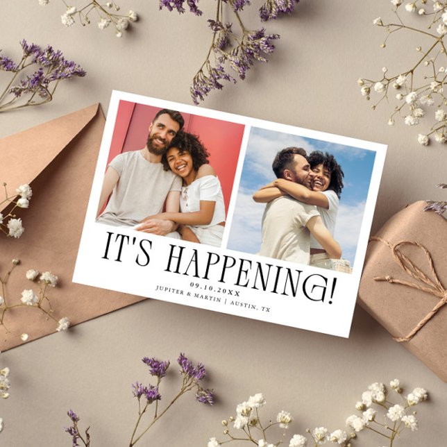 Save The Date C'est Arrivé 2-Photo Mariage Blanc (Créateur téléchargé)