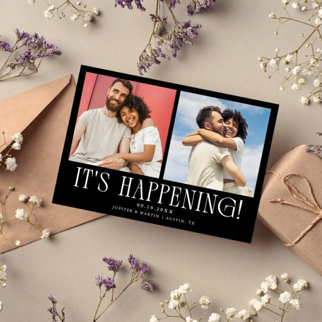 Save The Date C'est Arrivé 2-Photo Mariage Noir (Créateur téléchargé)