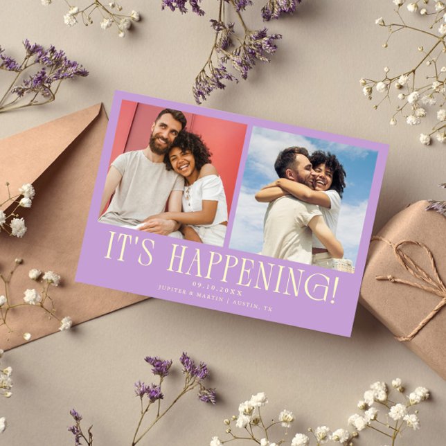 Save The Date C'est Arrivé 2-Photo Wisteria Mariage (Créateur téléchargé)