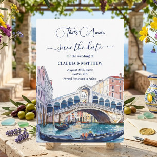 Save The Date C'est l'Amour Aquarelle Venise Enregistrer la Date