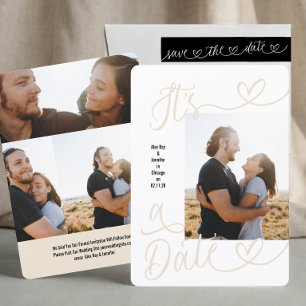 Save The Date C'est une date 4 Photo Mariage Calligraphie