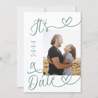 Save The Date C'est une photo de date mariage vert sauge