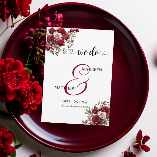 Save The Date C'est vrai ! Mariage de script moderne floral de B (Créateur téléchargé)