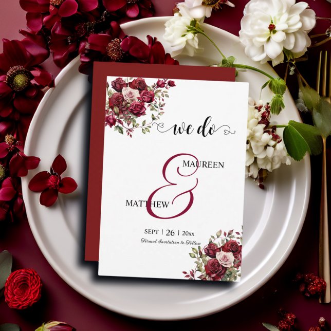 Save The Date C'est vrai ! Mariage de script moderne floral de B (Créateur téléchargé)