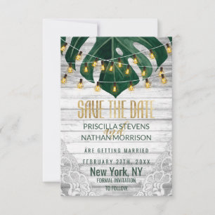 Save The Date Chaîne suisse de feuille de fromage lights Mariage