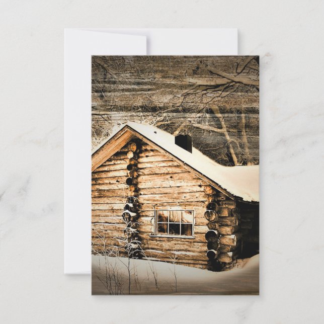 Save The Date Chalet Rustique Dans La Nature (Devant)
