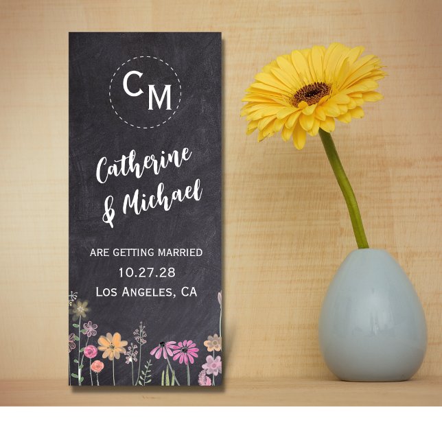 Save The Date Chalk Board Moderne tendance Floral Enregistrer La (Créateur téléchargé)