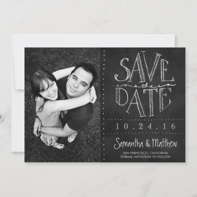 Save The Date Chalkboard Photo Enregistrer la date (Devant)