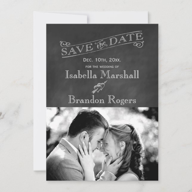 Save The Date Chalkboard Photo Enregistrer la date (Devant)