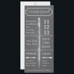 Save The Date Chalkboard Vintage Enregistrer La Date Avec Banniè<br><div class="desc">Voici un style vintage de tableau de bord créatif qui accueillera votre famille et vos amis à votre occasion spéciale. Au-dessus de ce design est une bannière avec les mots "Famille et amis", un crayon vintage, des flèches et des lignes de bordure horizontales. Vous pouvez modifier le style de texte,...</div>