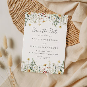 Save The Date Champ de fleurs sauvages d'été