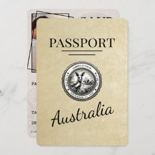 Save The Date Champagne Australie Passeport Enregistrer La Date