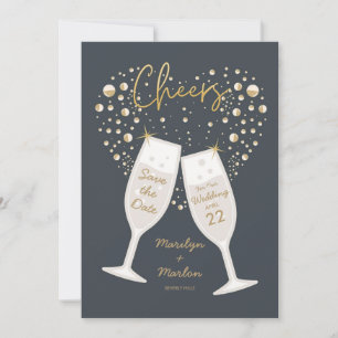 Save The Date Champagne Bubbly Mariage
