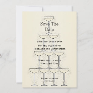 Save The Date Champagne Flutes Design Champagne Mariage couleur