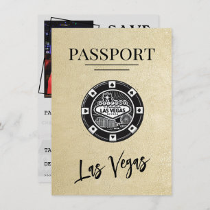 Save The Date Champagne Las Vegas Passeport Enregistrer La Date