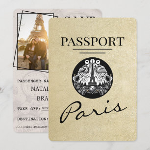 Save The Date Champagne Paris Passport Enregistrer La Date