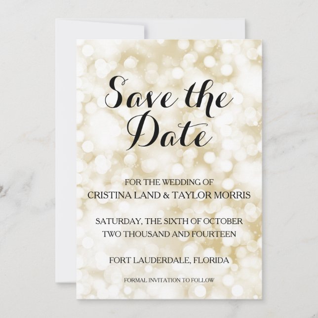 Save The Date Champagne Sauvez la date (Devant)