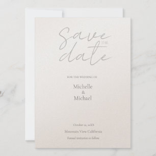 Save The Date Champagne Shimmer Mariage minimaliste moderne