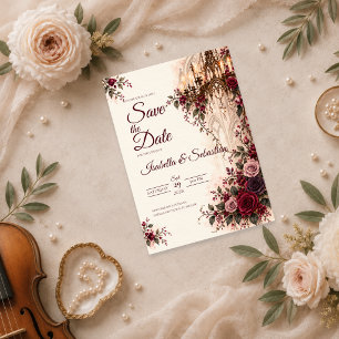 Save The Date Chandelier de mariage gothique élégant
