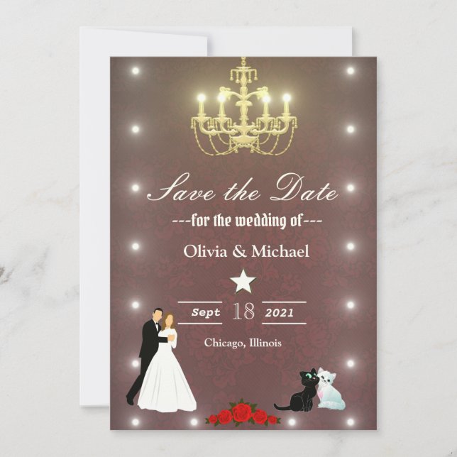 Save The Date Chandelier d'or (Devant)
