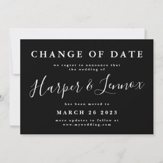 Save The Date Changement de date Report simple du Mariage