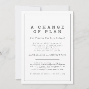 Save The Date Changement de plan de mariage : désinvitation main