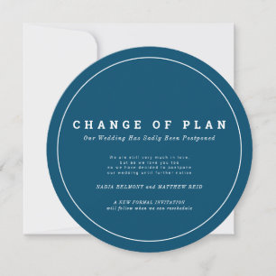 Save The Date Changement de plan de mariage reporté cercle bleu