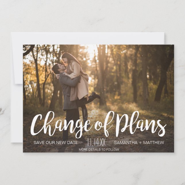 Save The Date Changement de plan Photo Mariage reporté (Devant)