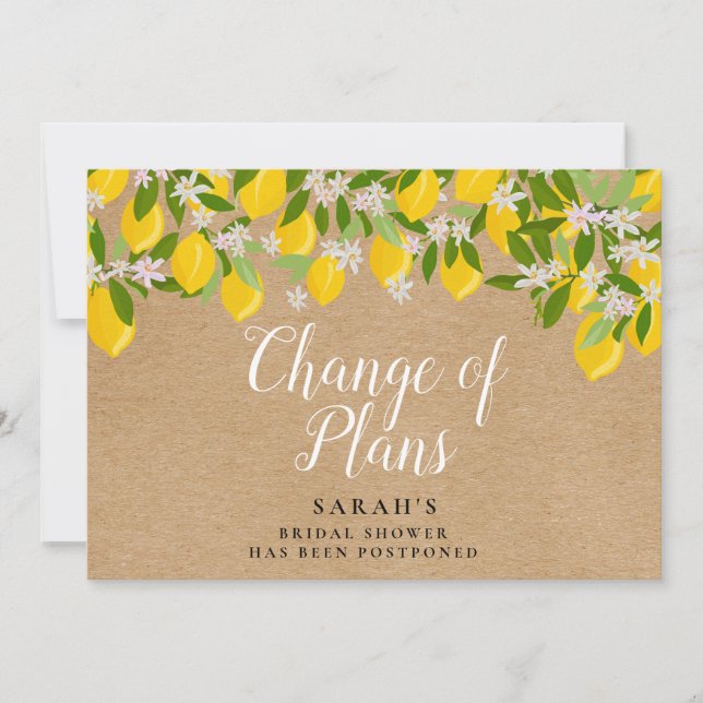 Save The Date Changement Rustique de Plans pour une Baby Shower  (Devant)