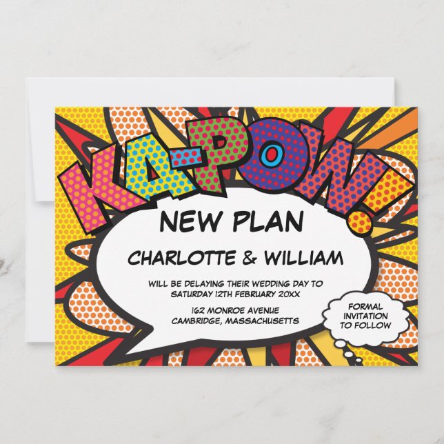 Save The Date Changer la date Nouveau plan Bande dessinée modern (Devant)