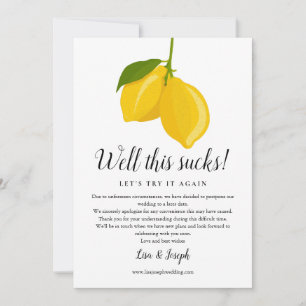 Save The Date Changer la date reportée annulée Citrons Photo