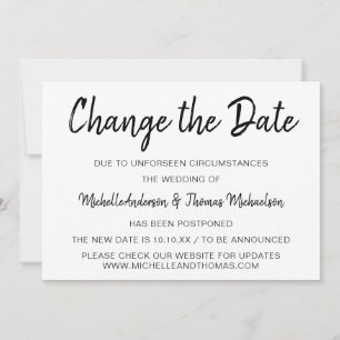 Save The Date Changer la date simple noir et blanc